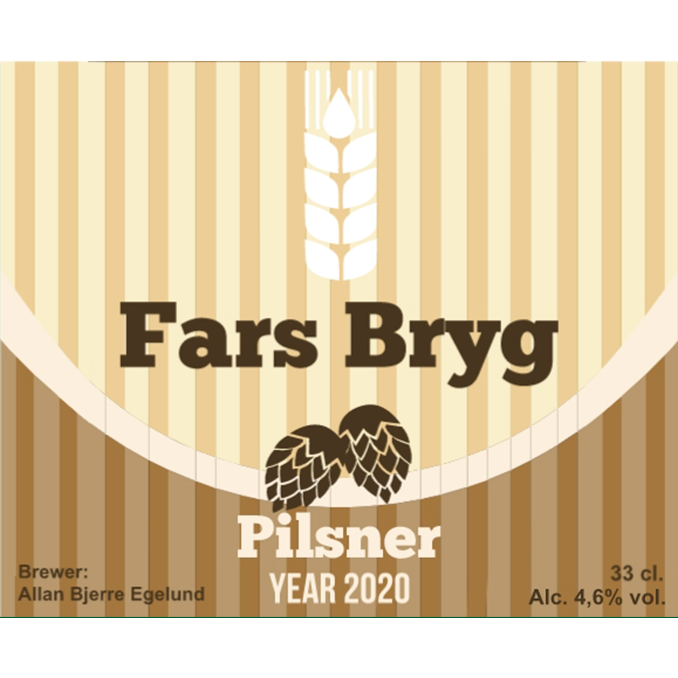 Fars Bryg Beige - design din egen øl etiket - The Beer Label 
