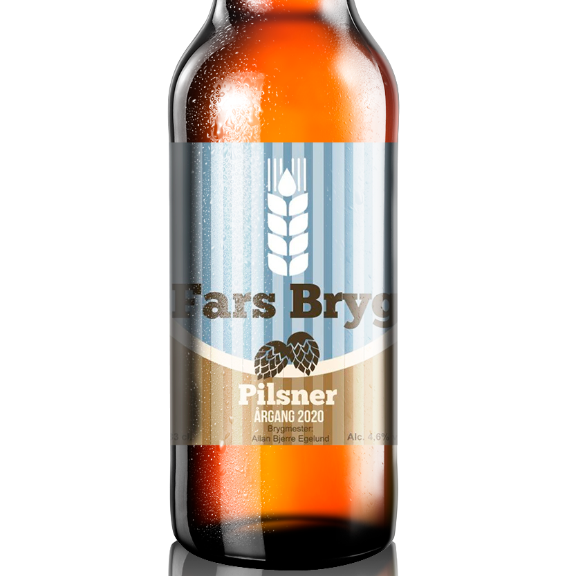 Fars Bryg Blå - design din egen øl etiket - The Beer Label 