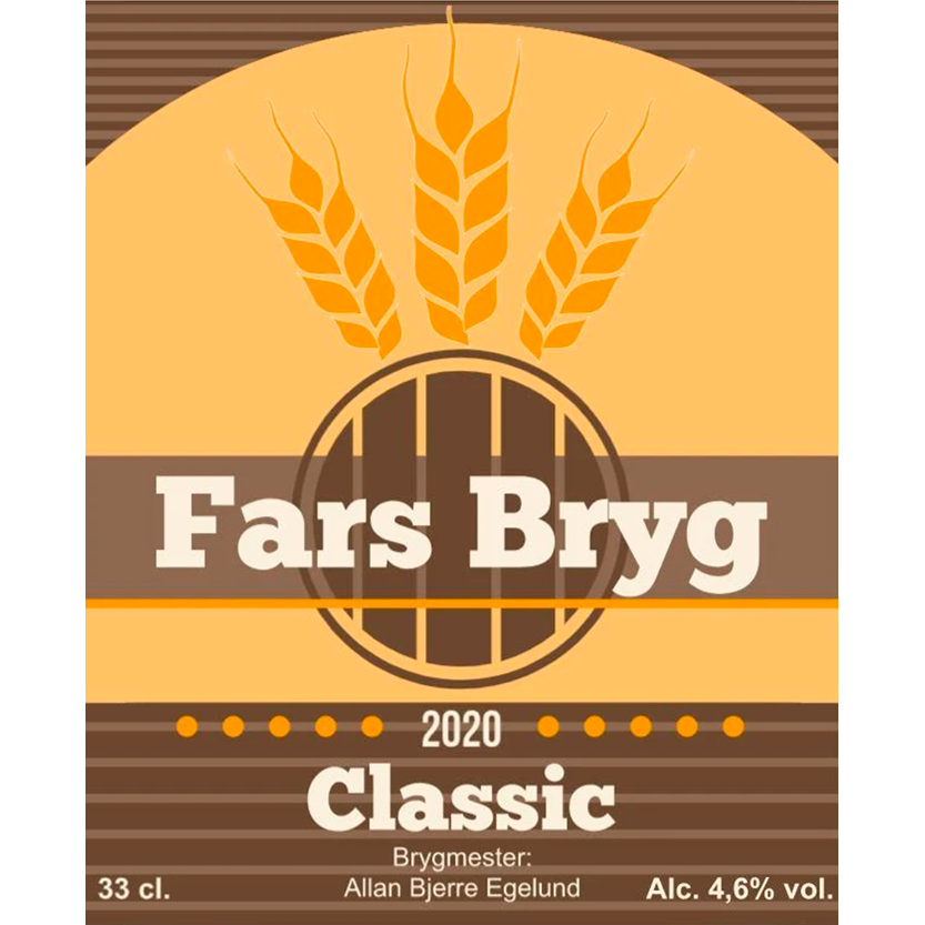Fars Bryg Classic - design din egen øl etiket - The Beer Label 